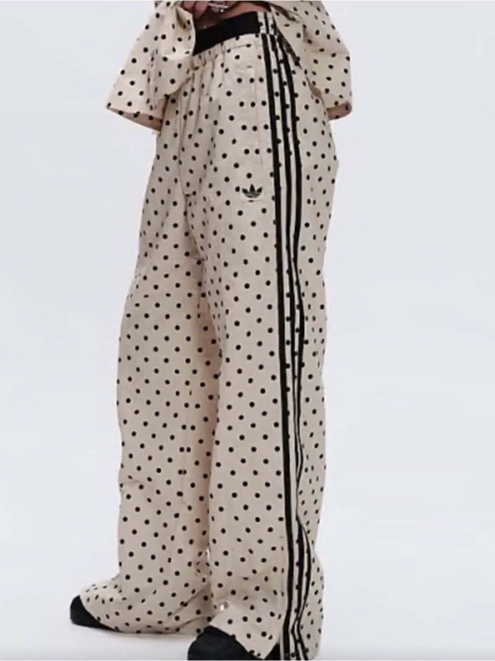 Adidas x ASOS limited edition Women's Cream Polka Dot Wide-Leg Track Pants